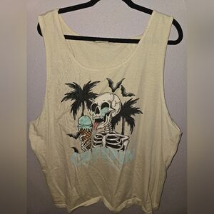 Comfort Colors Cream Skull Graphic Tank Top
